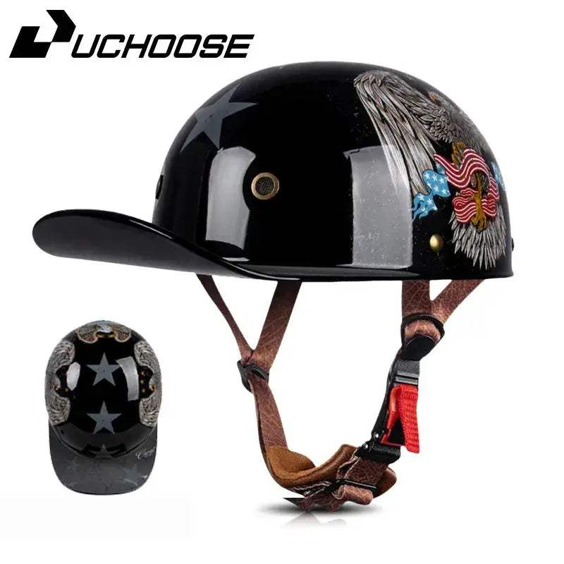 Vintage Open Face Motorcycle Helmet For Adults Summer - ToylandEU