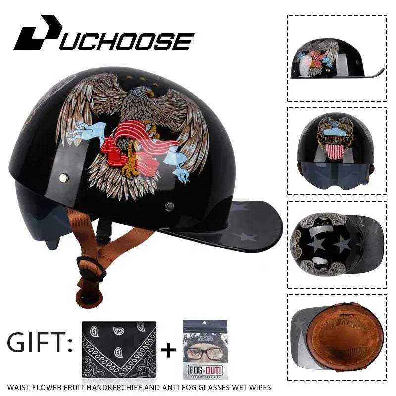 Vintage Open Face Motorcycle Helmet For Adults Summer - ToylandEU