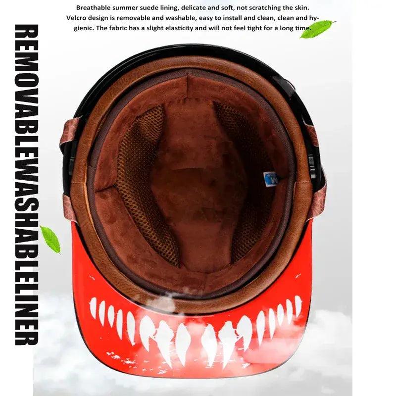 Vintage Open Face Motorcycle Helmet for Adults Summer -  ToylandEU™