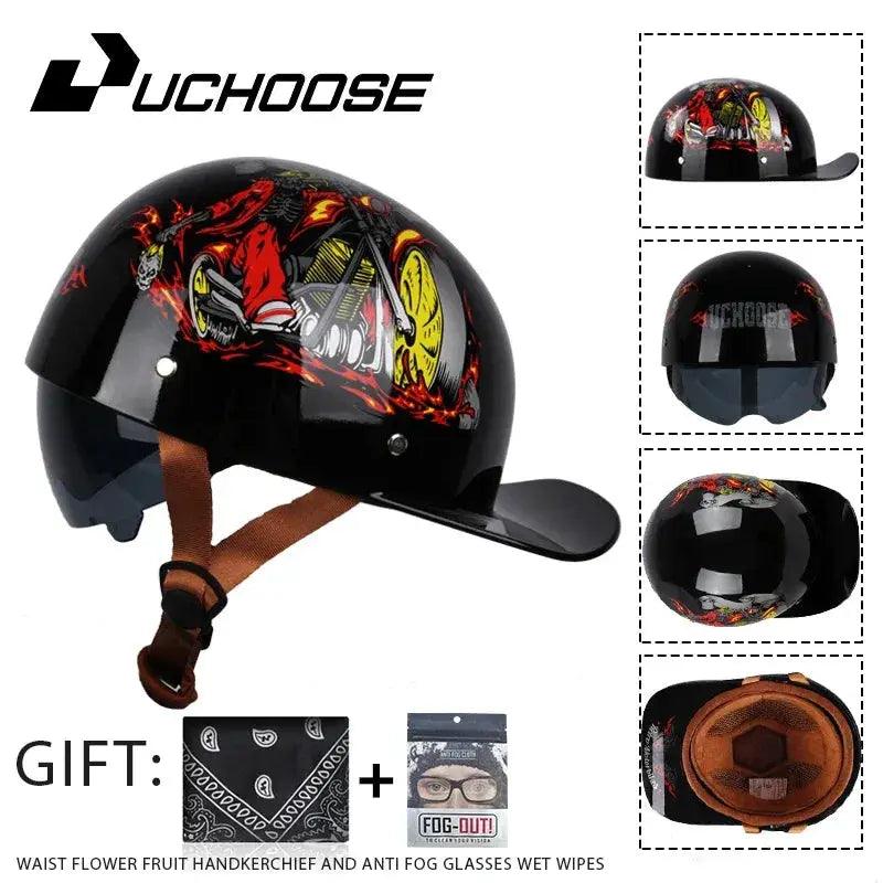  Vintage Open Face Motorcycle Helmet for Adults Summer -  ToylandEU™