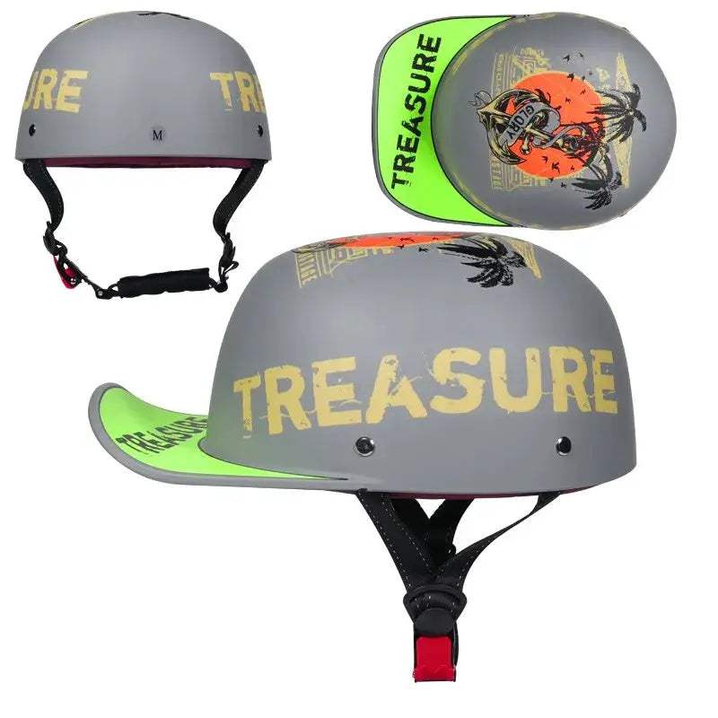 Vintage Retro Motorcycle Half Helmet DOT Approved Unisex - ToylandEU