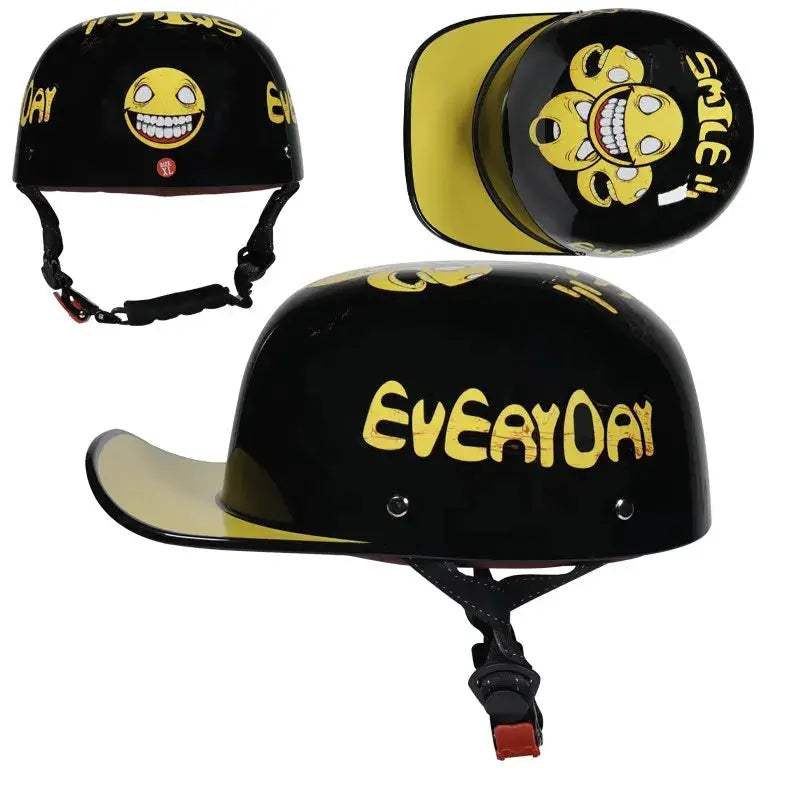 Vintage Retro Motorcycle Half Helmet DOT Approved Unisex - ToylandEU