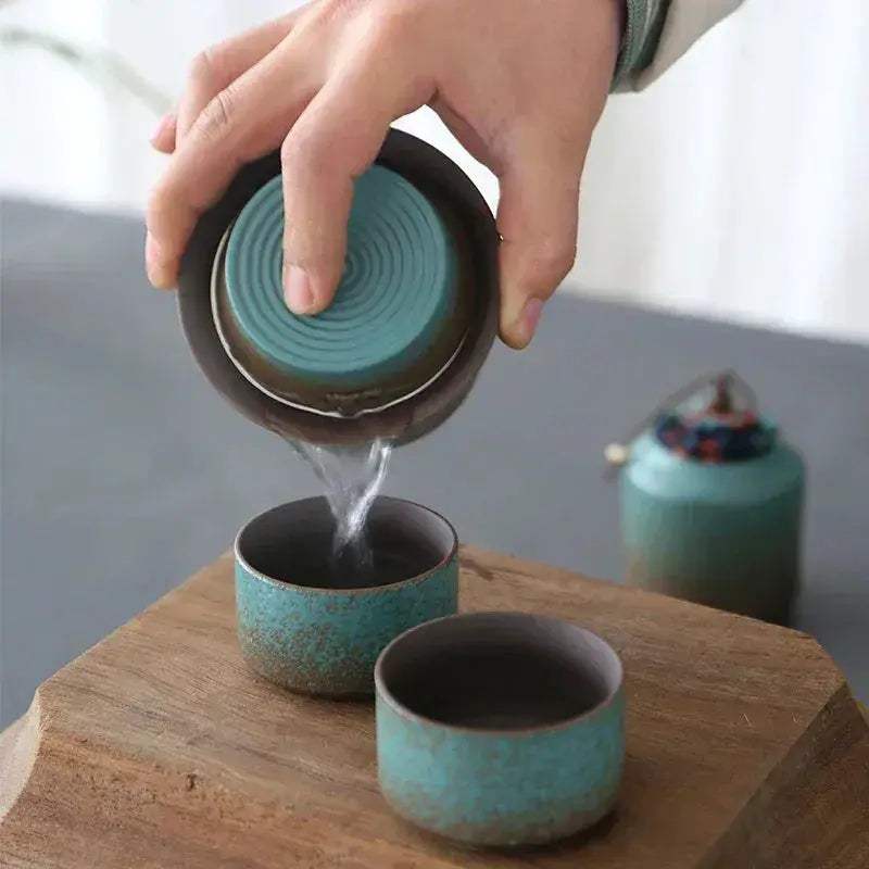  Vintage Spring Green Pottery Tea Set Handcrafted -  ToylandEU™