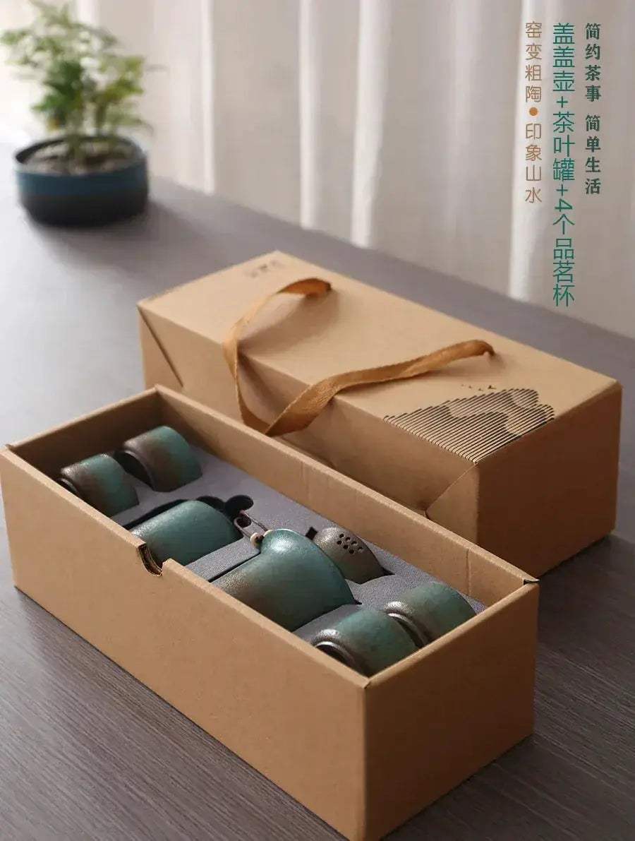  Vintage Spring Green Pottery Tea Set Handcrafted -  ToylandEU™