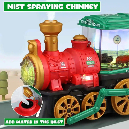  Vintage Steam Train Toy With Smoke Lights And Sound -  ToylandEU™