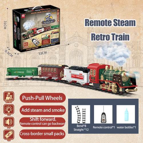 Vintage-Style Electric Toy Train Set with Multifarious Railcar Designs - ToylandEU