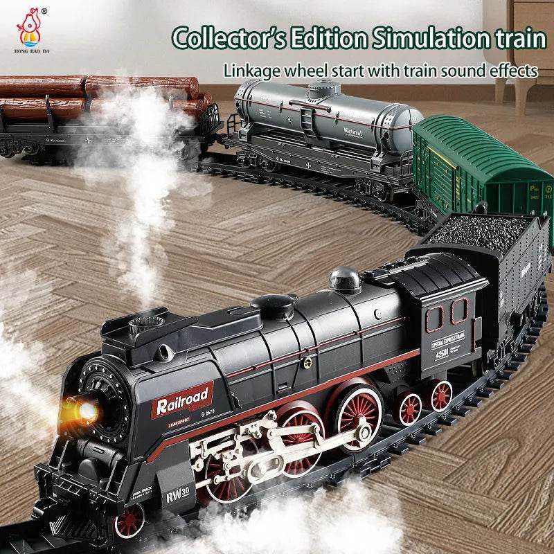 Vintage-Style Electric Toy Train Set with Multifarious Railcar Designs - ToylandEU