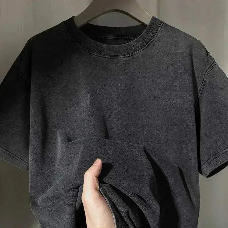 Vintage Washed Cotton T Shirt Crew Neck Ultra Soft Tee - ToylandEU