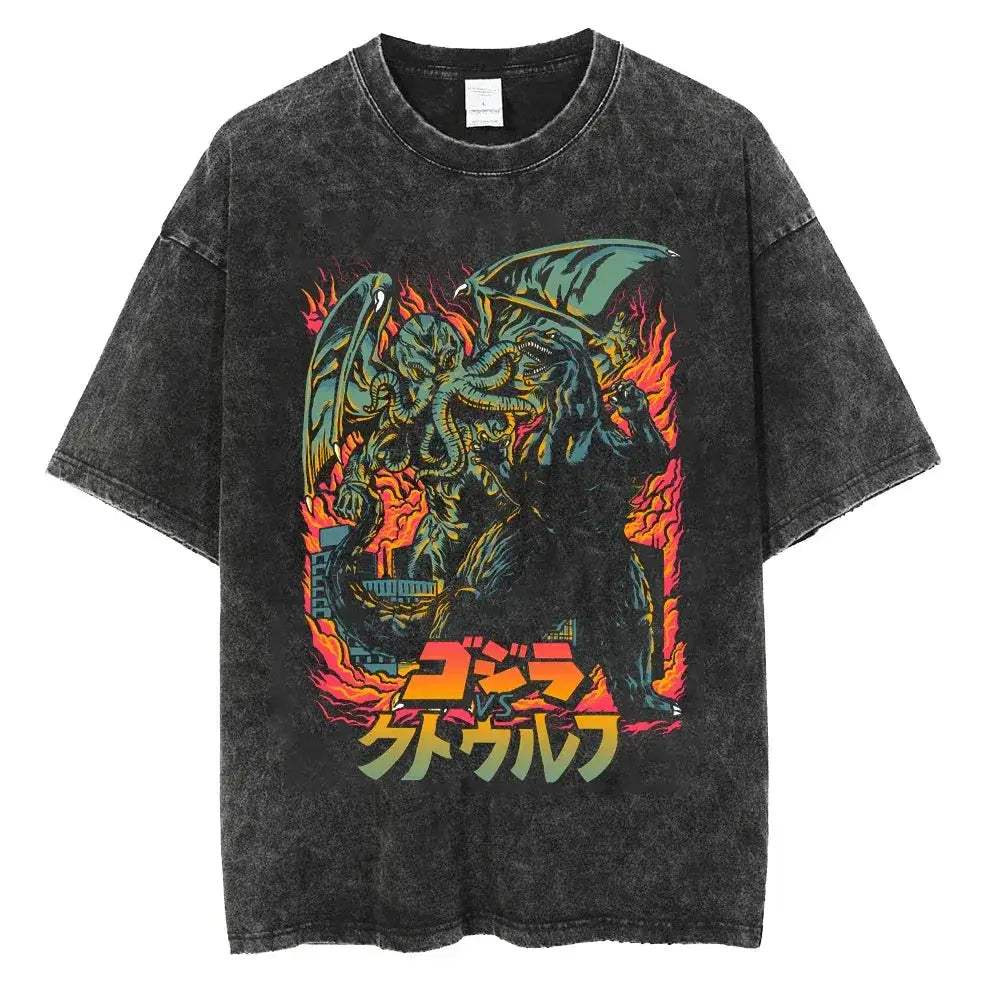 Vintage Washed Cotton T Shirt Crew Neck Ultra Soft Tee - ToylandEU