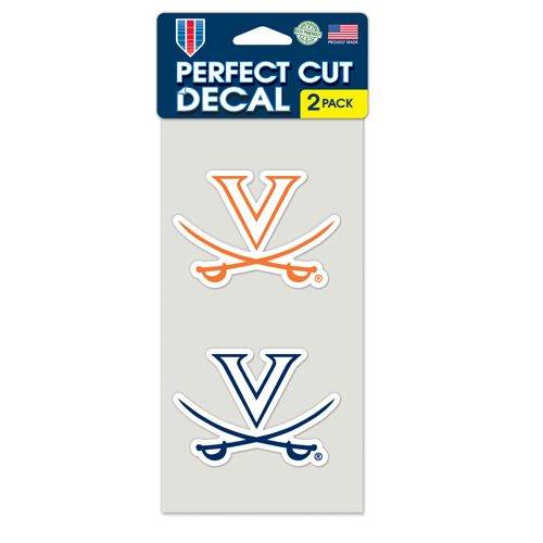 Virginia Cavaliers Decal 4x4 Perfect Cut Set of 2 Decals - ToylandEU