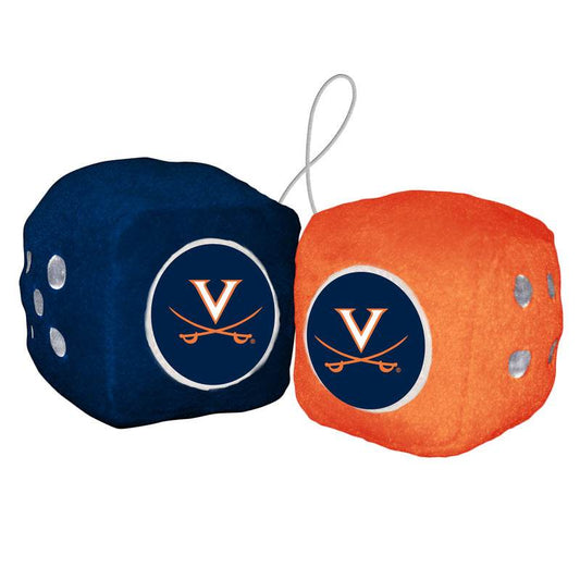 Virginia Cavaliers Plush Fuzzy Dice On String 3 Inch - ToylandEU