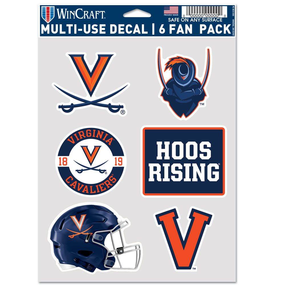 Virginia Cavaliers Six Pack Multi Use Fan Decals Set - ToylandEU