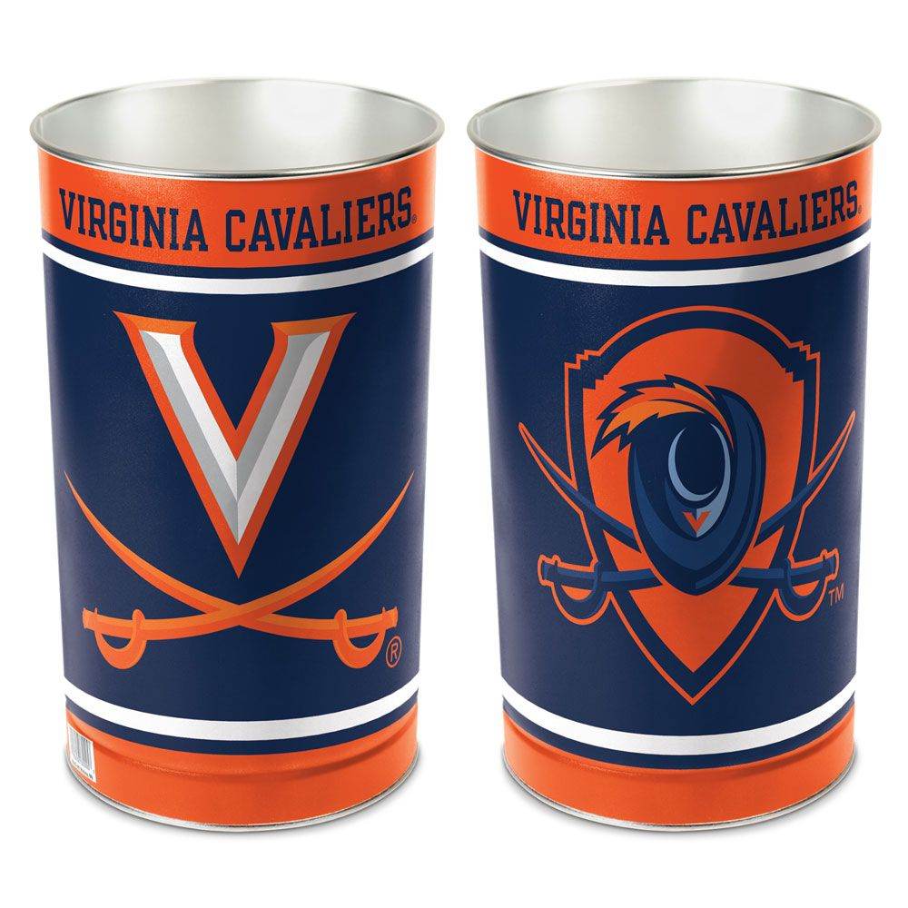 Virginia Cavaliers Wastebasket 15 Inch Metal Office Decor - ToylandEU