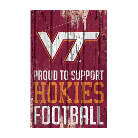 Virginia Tech Hokies 11x17 Wood Sign Proud To Support - ToylandEU