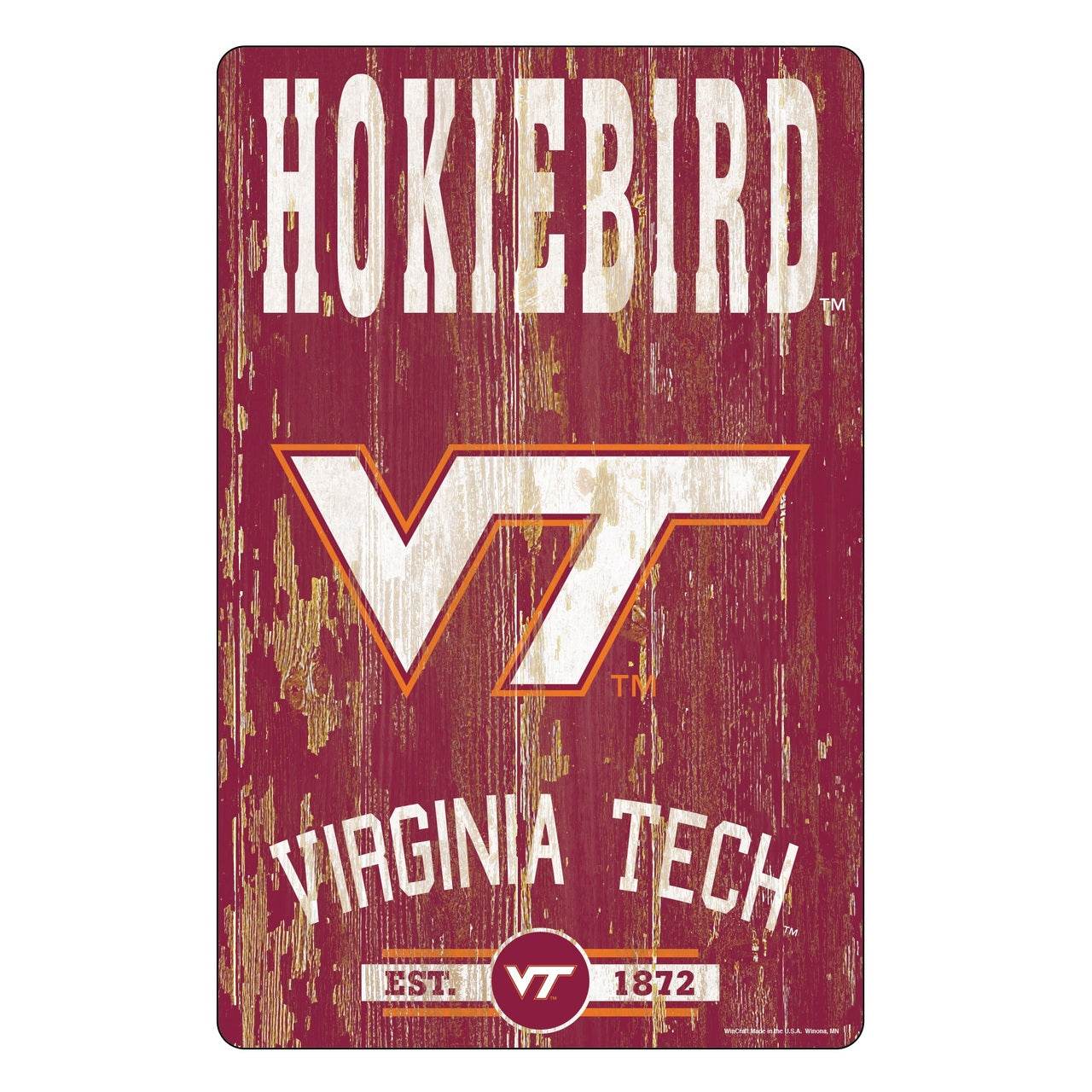 Virginia Tech Hokies 11x17 Wood Sign With Slogan Wincraft - ToylandEU