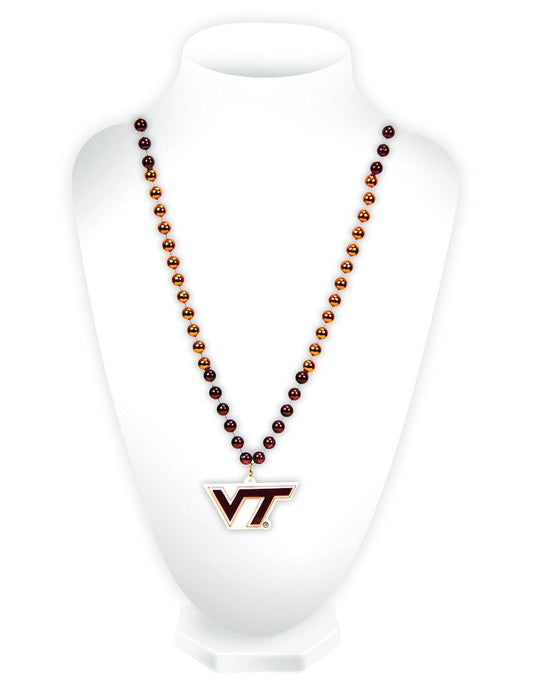 Virginia Tech Hokies Beads With Medallion Mardi Gras Style - ToylandEU