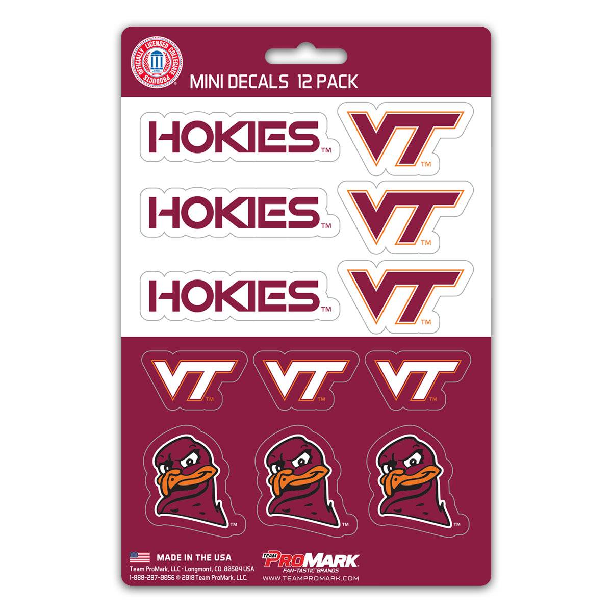 Virginia Tech Hokies Decal Set Mini 12 Pack Special Order - ToylandEU