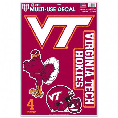 Virginia Tech Hokies Decals Set 11x17 Four Decals Bundle - ToylandEU