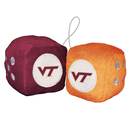 Virginia Tech Hokies Plush Fuzzy Dice With Hanging String - ToylandEU