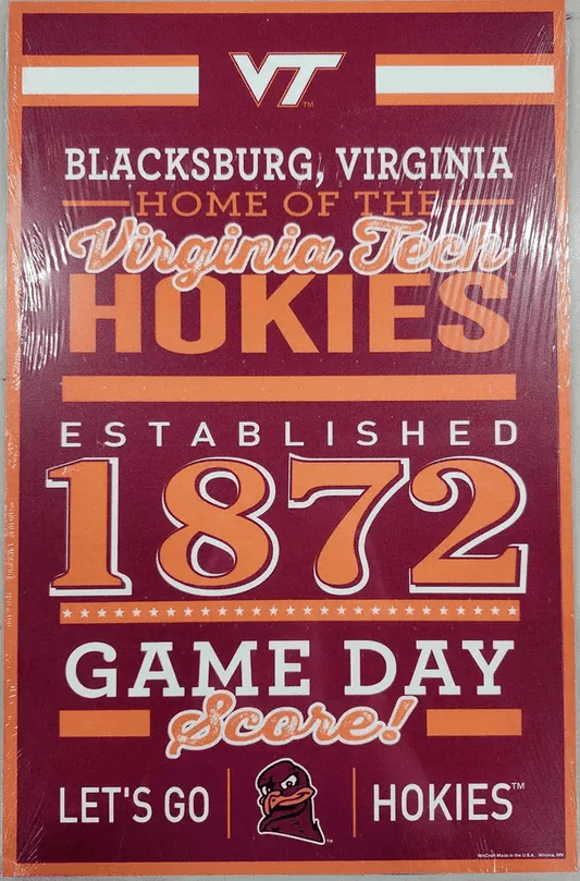  Virginia Tech Hokies Wood Sign 11x17 Established Date -  ToylandEU™