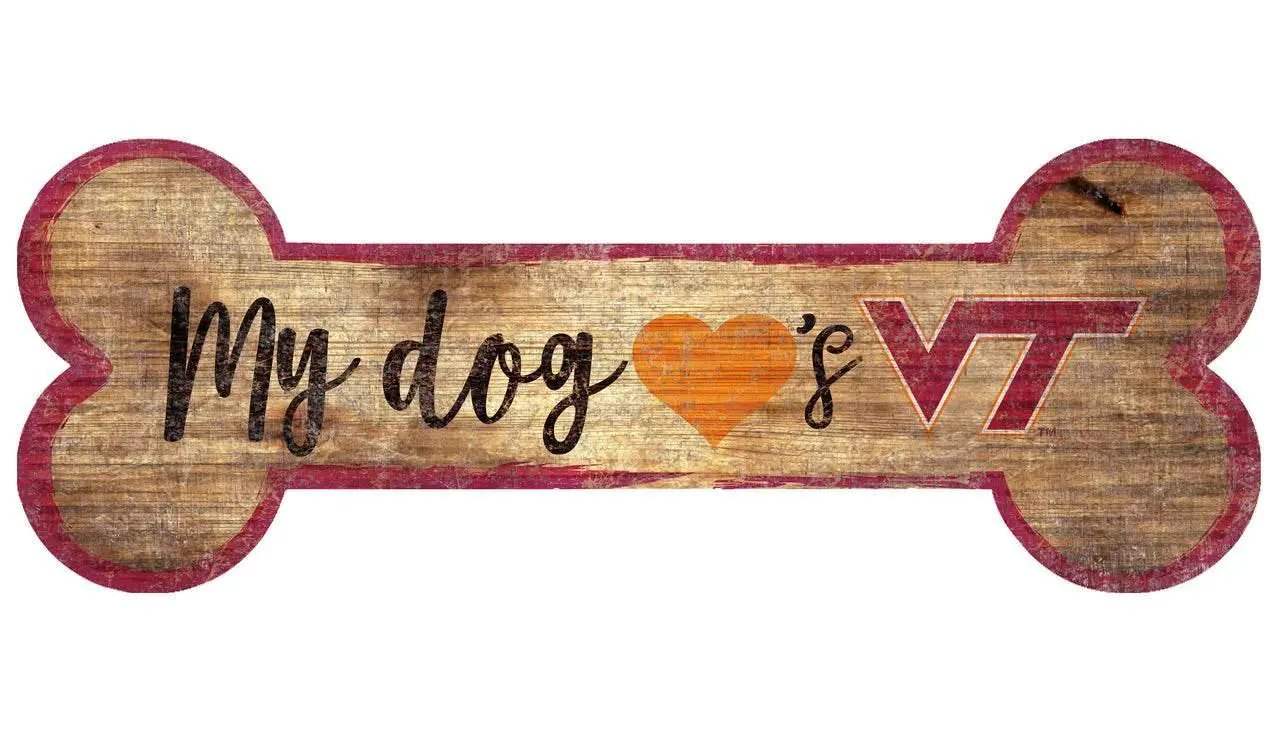  Virginia Tech Hokies Wood Sign 6x12 Dog Bone Shape Decor -  ToylandEU™