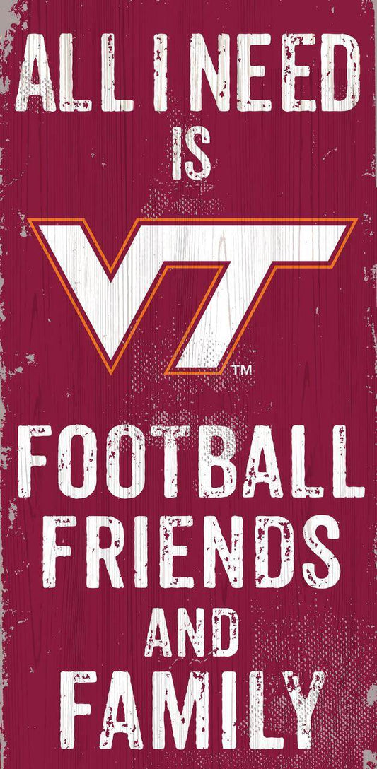 Virginia Tech Hokies Wood Sign 6x12 Football Friends Design - ToylandEU