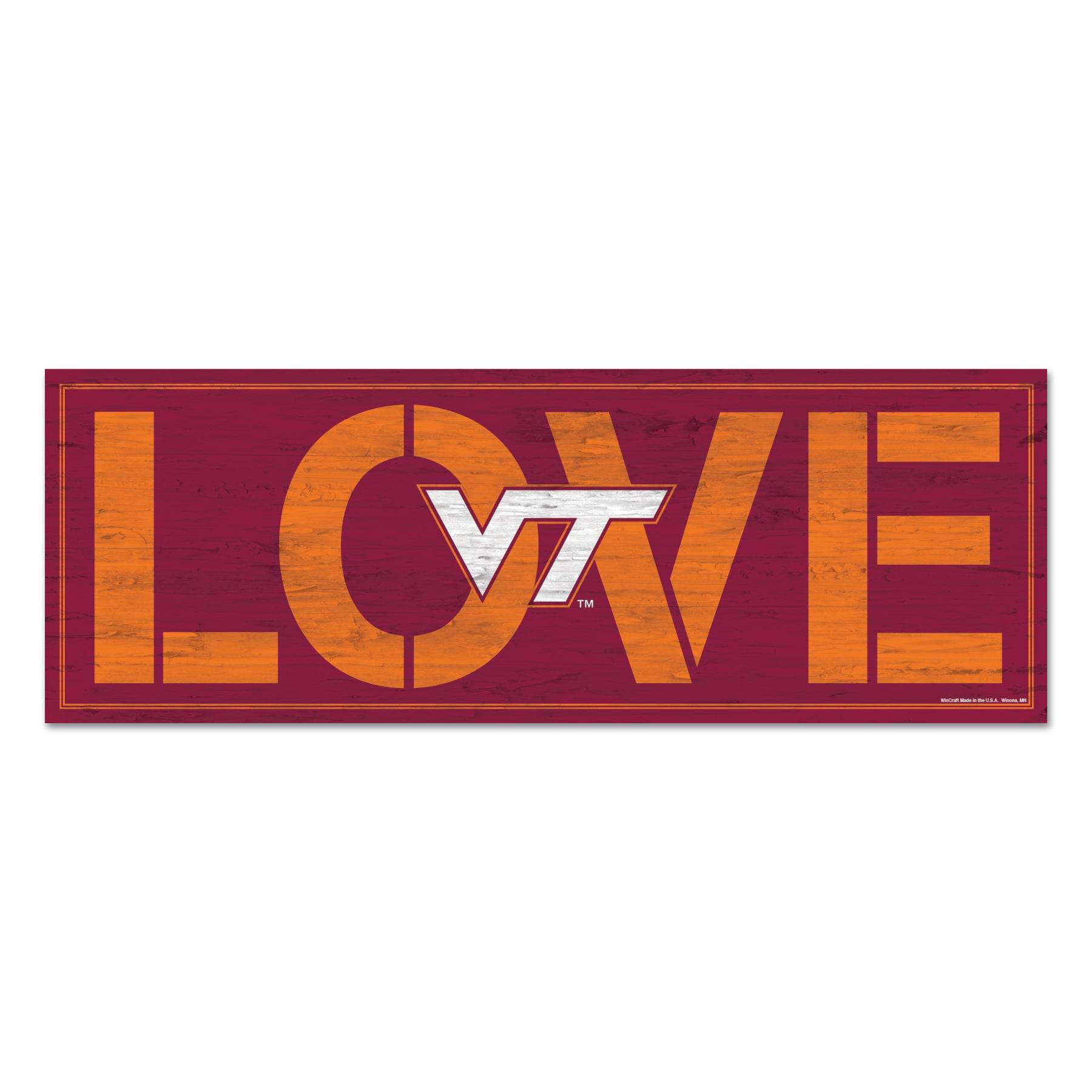 Virginia Tech Hokies Wood Sign 8x23 Love Home Decor - ToylandEU