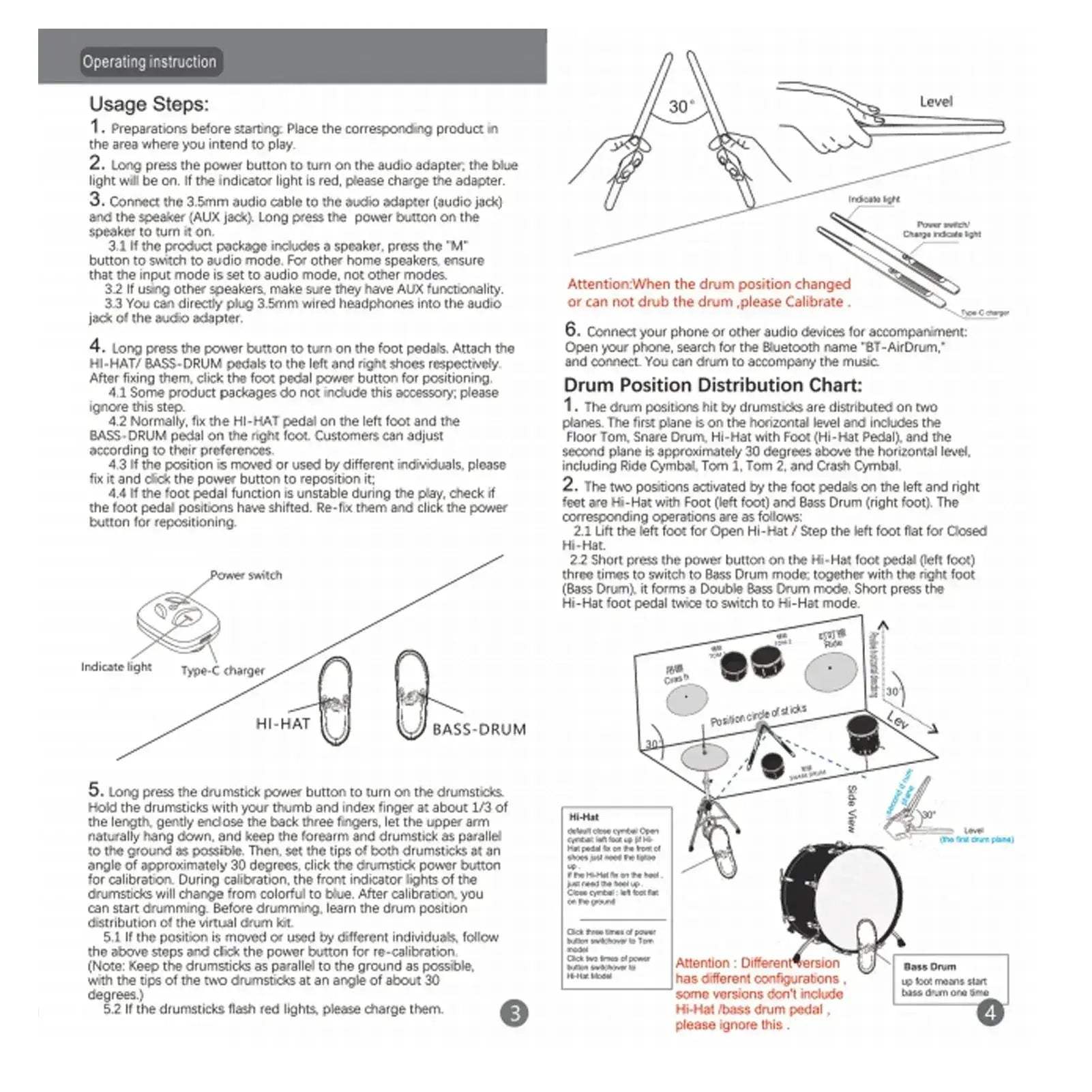 Virtual Drum Kit Motion Sensing Air Drumsticks for Beginners - ToylandEU