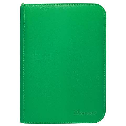 Vivid 4 Pocket Zippered PRO Binder Green Padded Leatherette - ToylandEU