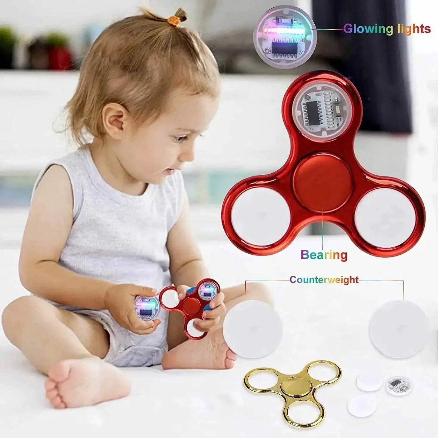  Vivid 6 Color Fidget Spinner LED Spinner Toyland EU -  ToylandEU™