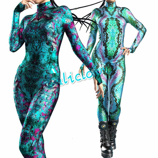 Vivid Catsuit Green Fish Scale For Women And Kids Cosplay - ToylandEU