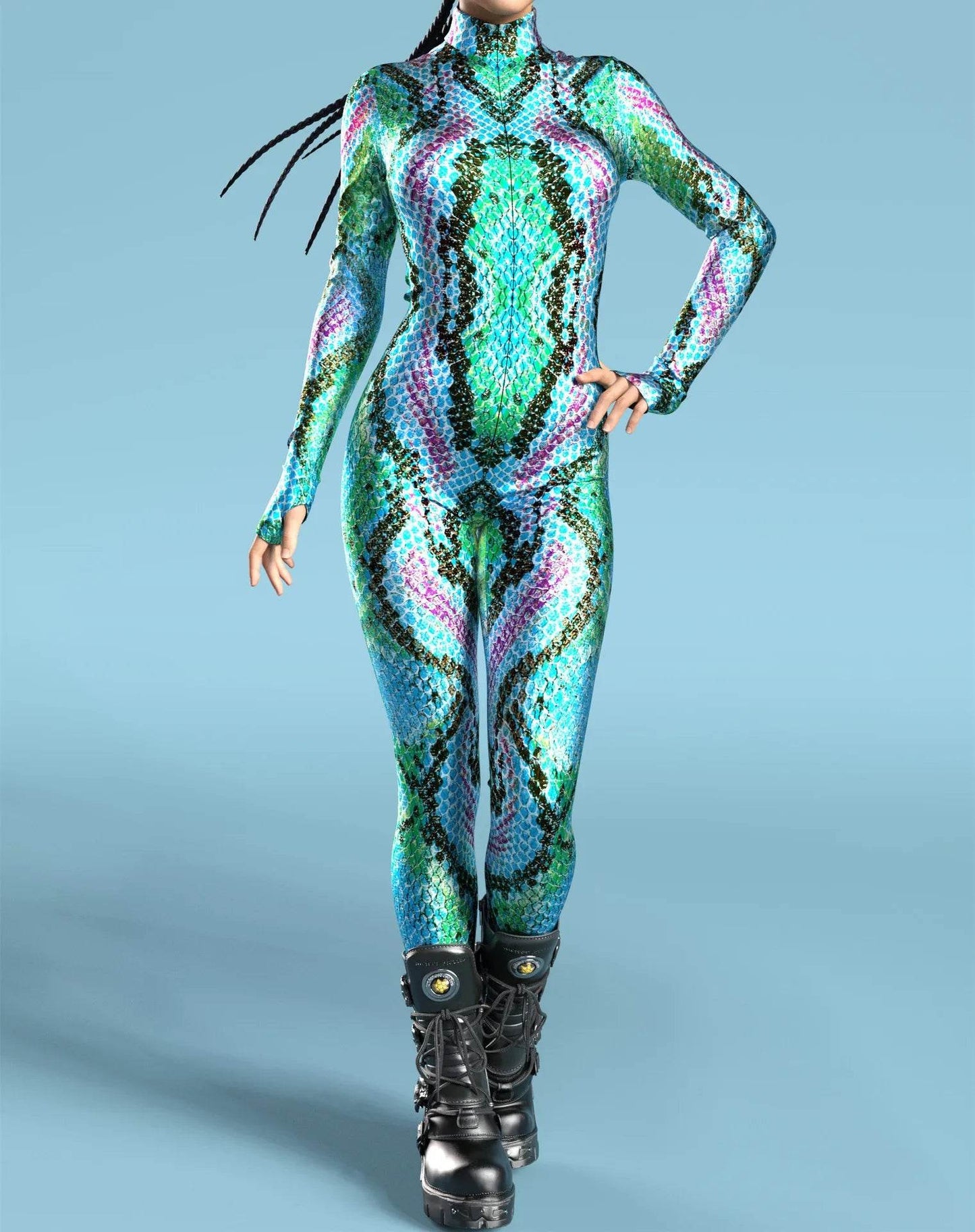Vivid Catsuit Green Fish Scale For Women And Kids Cosplay - ToylandEU