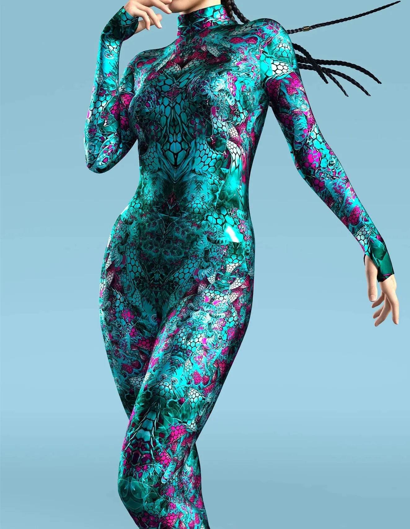 Vivid Catsuit Green Fish Scale For Women And Kids Cosplay - ToylandEU