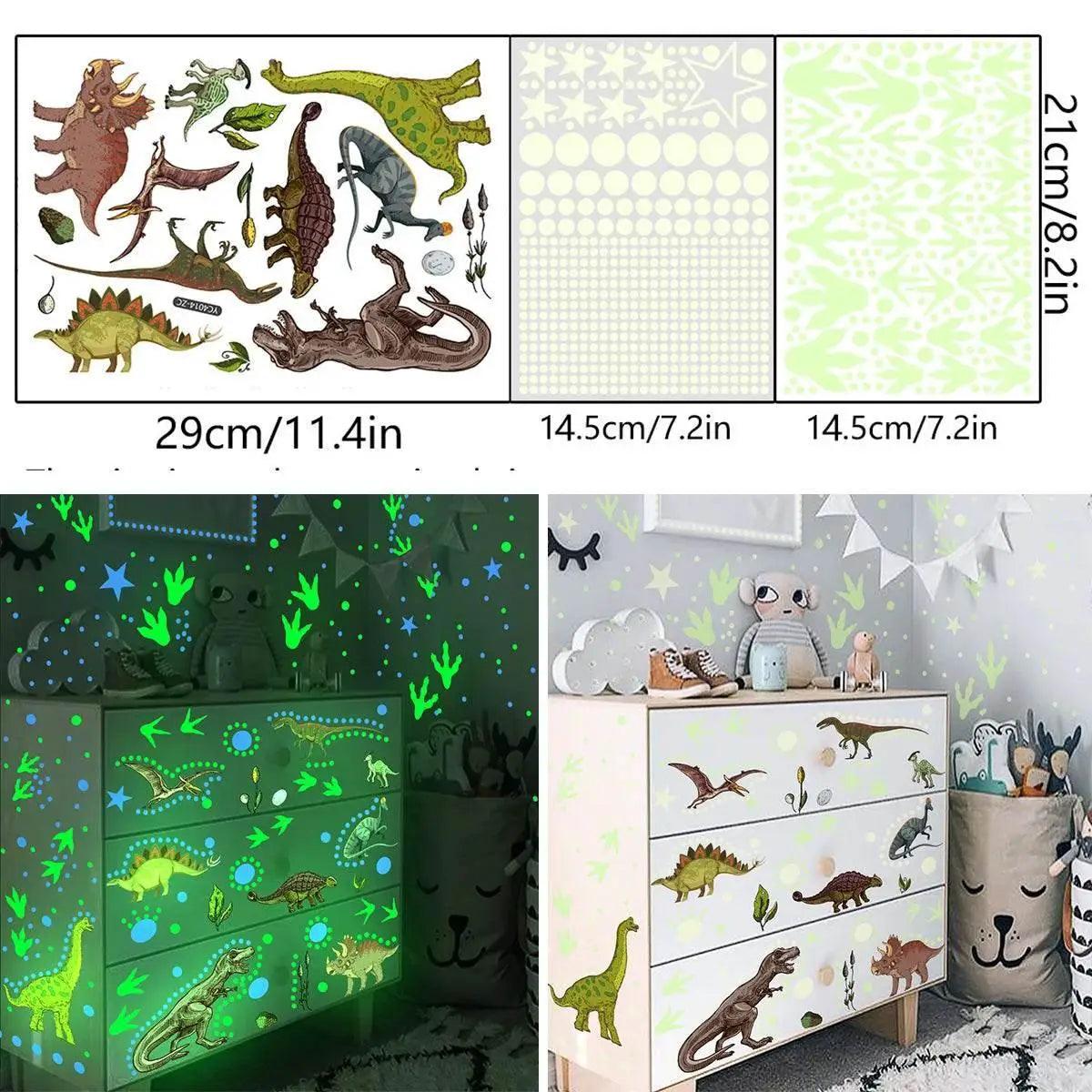  Vivid Glow In The Dark Dinosaur Wall Sticker Toyland EU -  ToylandEU™