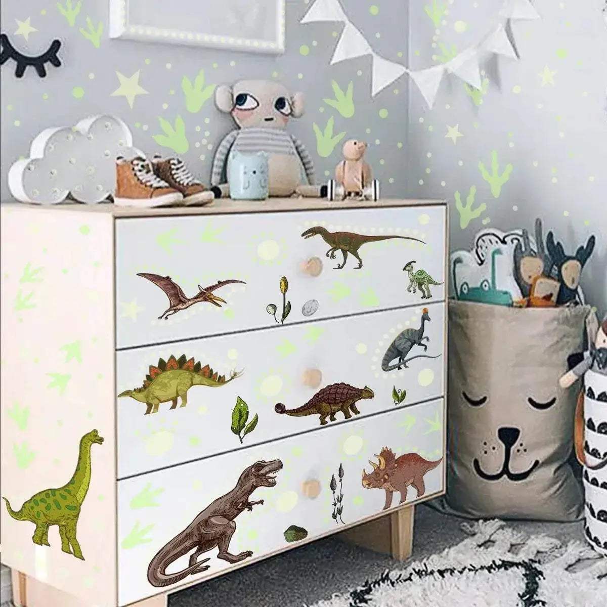 Vivid Glow In The Dark Dinosaur Wall Sticker Toyland EU -  ToylandEU™