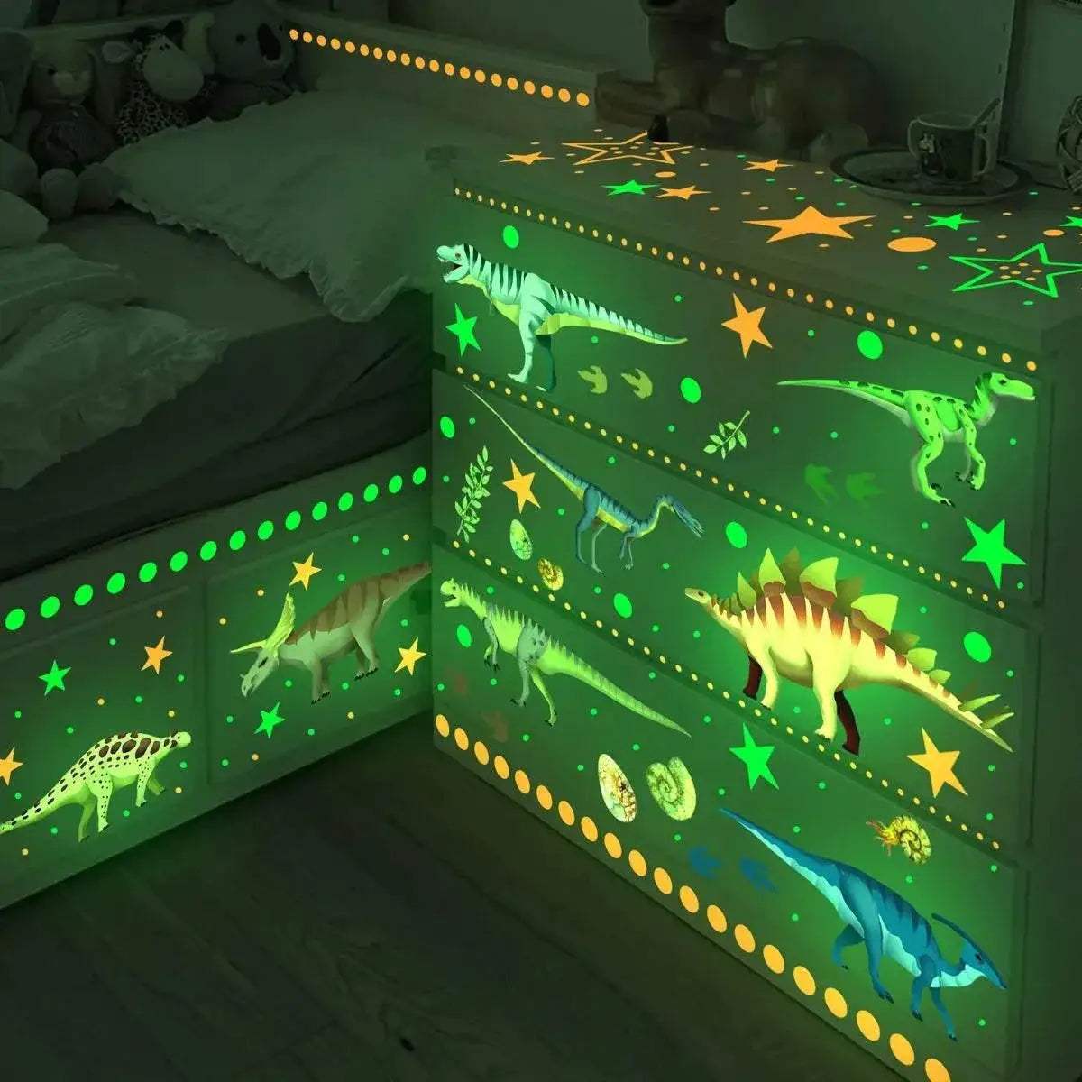  Vivid Glow In The Dark Dinosaur Wall Sticker Toyland EU -  ToylandEU™