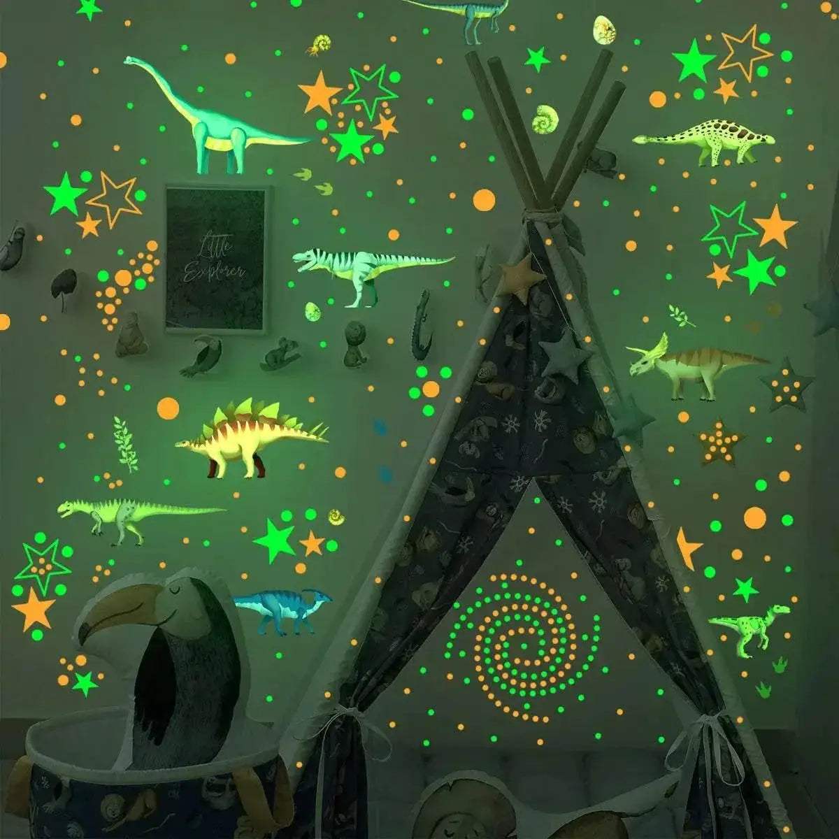  Vivid Glow In The Dark Dinosaur Wall Sticker Toyland EU -  ToylandEU™
