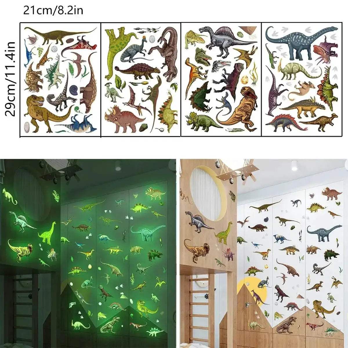  Vivid Glow In The Dark Dinosaur Wall Sticker Toyland EU -  ToylandEU™