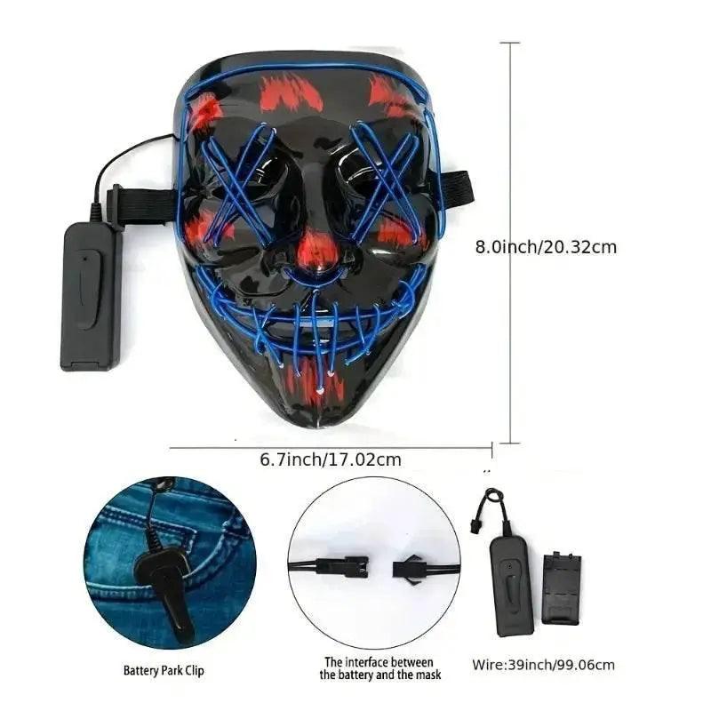  Vivid LED Face Mask Festival Mask 3 Modes Toyland EU -  ToylandEU™