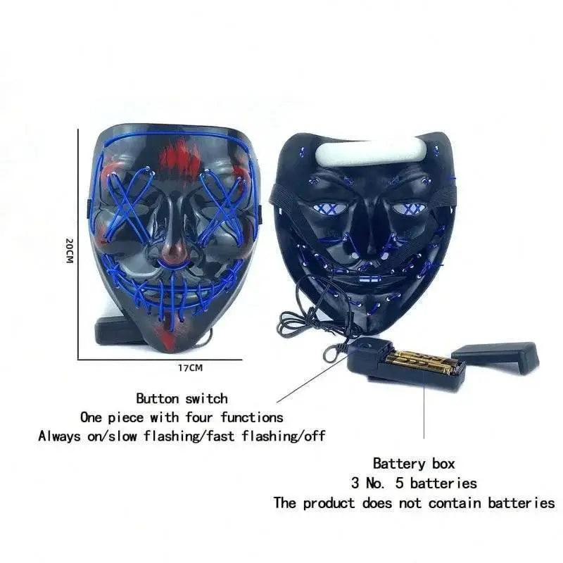  Vivid LED Face Mask Festival Mask 3 Modes Toyland EU -  ToylandEU™