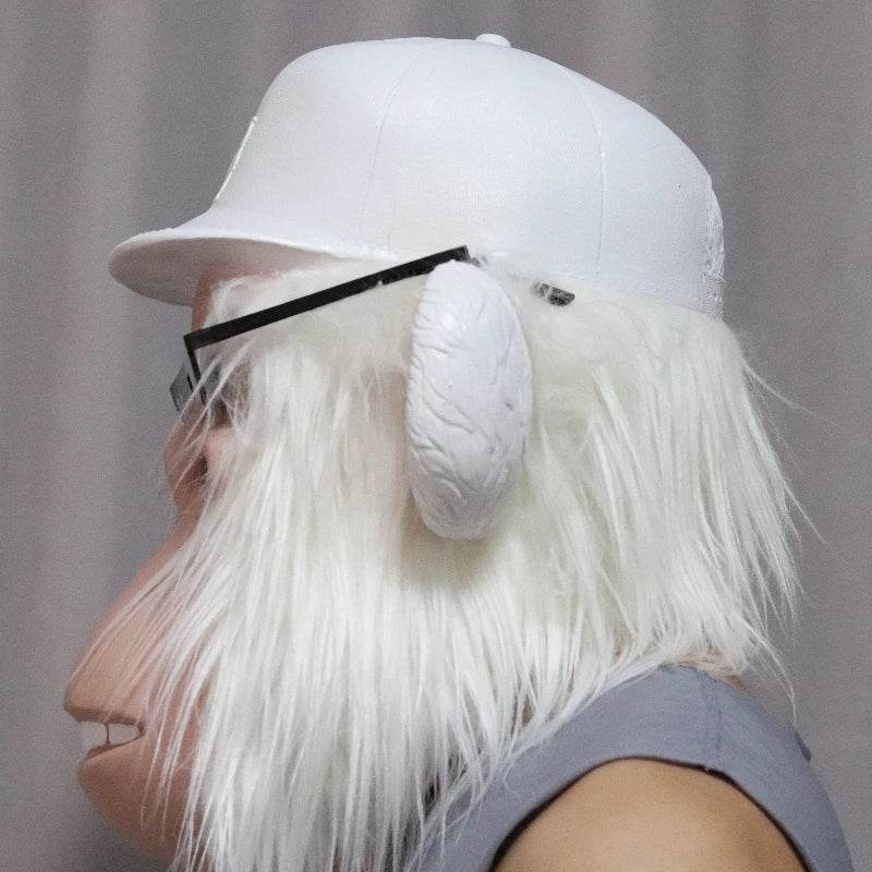 Vivid Latex Gorilla Mask With White Wig for Halloween - ToylandEU