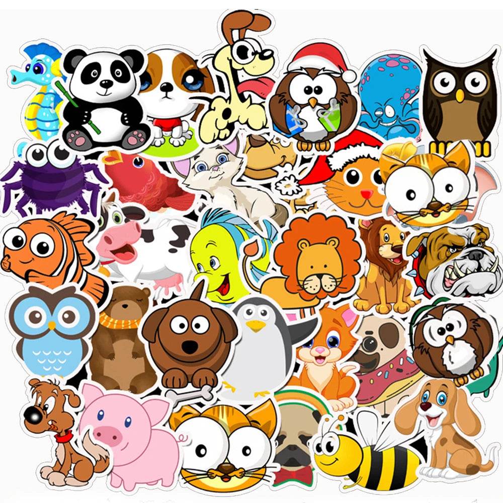 Vivid Waterproof Cartoon Animal Stickers Colorful For Teens - ToylandEU