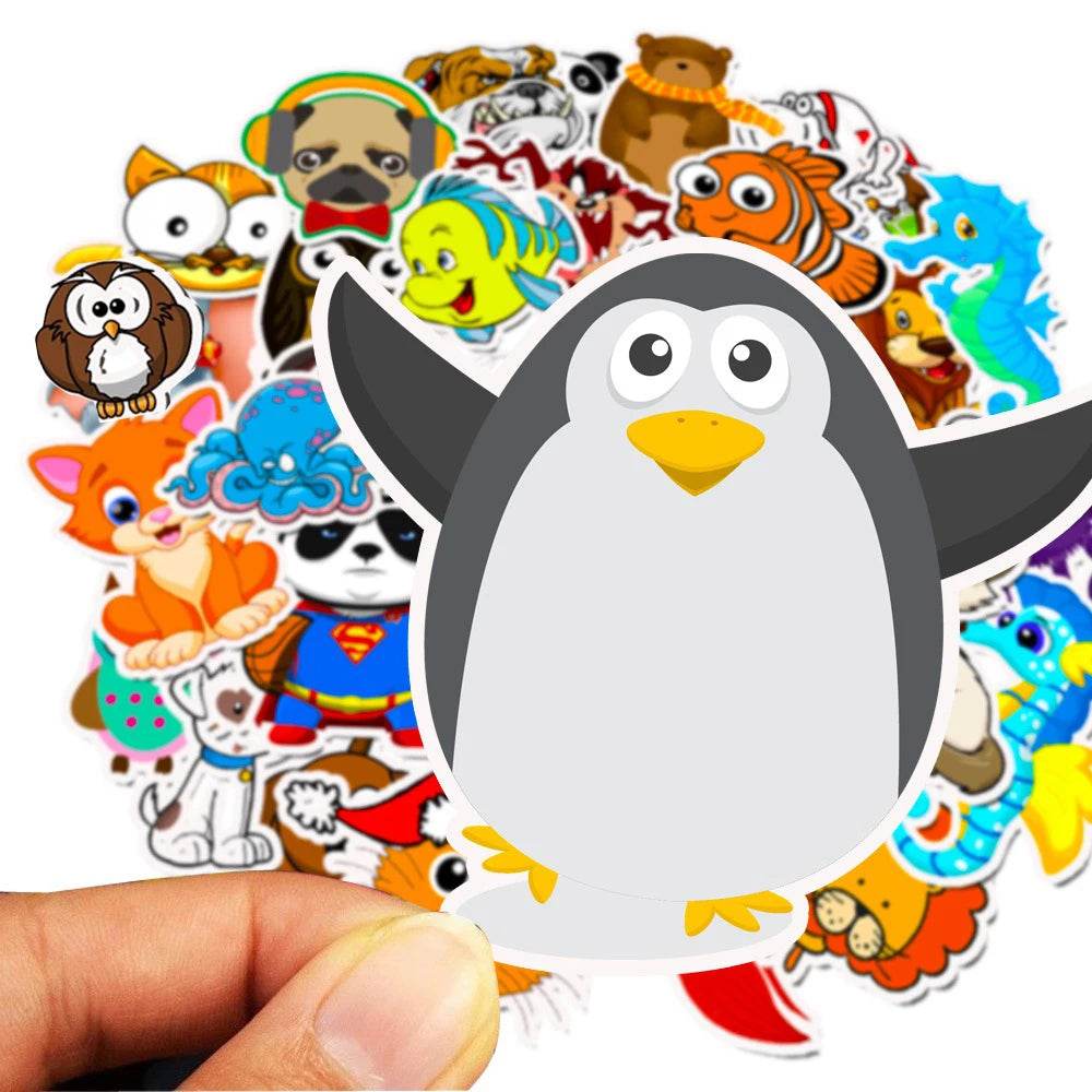 Vivid Waterproof Cartoon Animal Stickers Colorful For Teens - ToylandEU