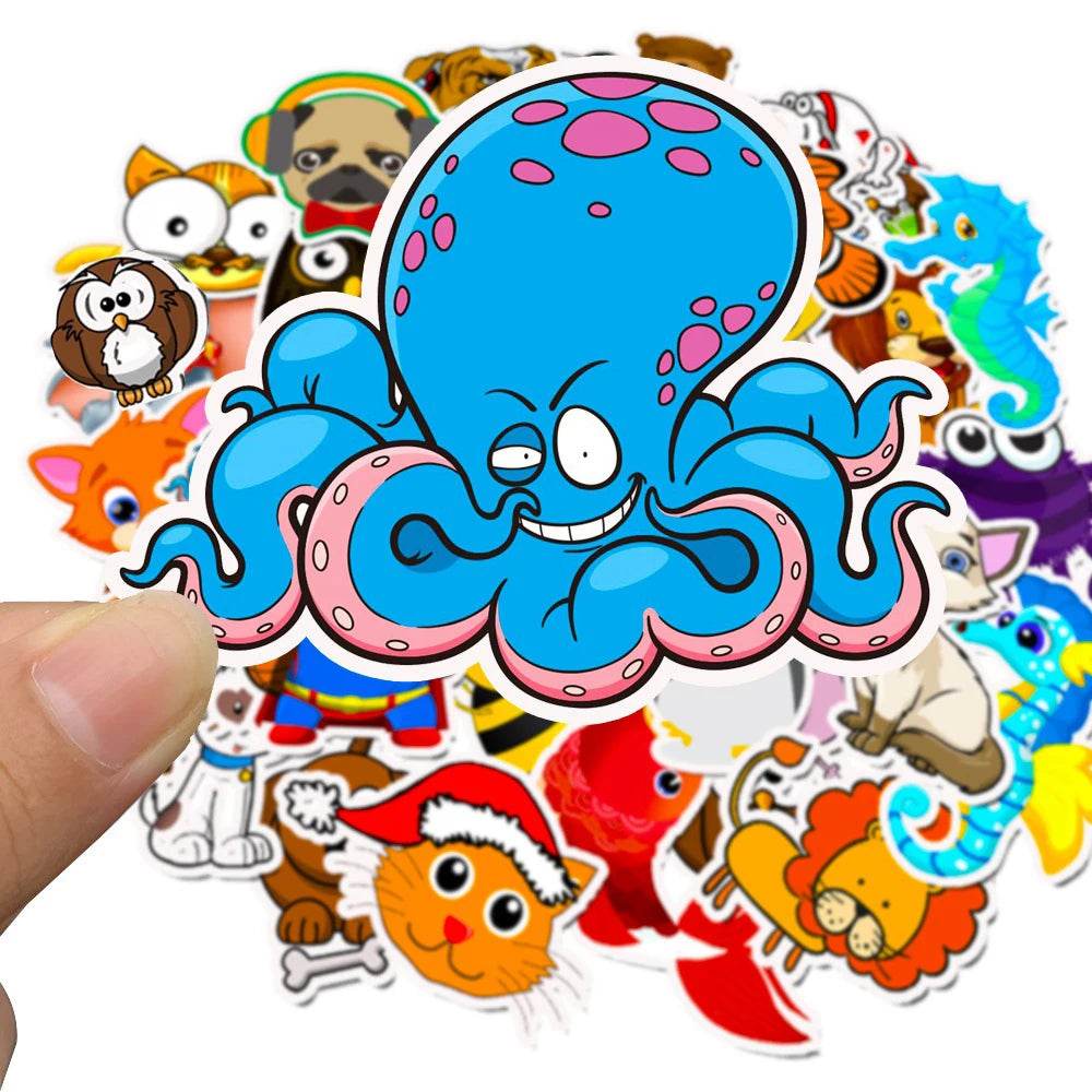 Vivid Waterproof Cartoon Animal Stickers Colorful For Teens - ToylandEU