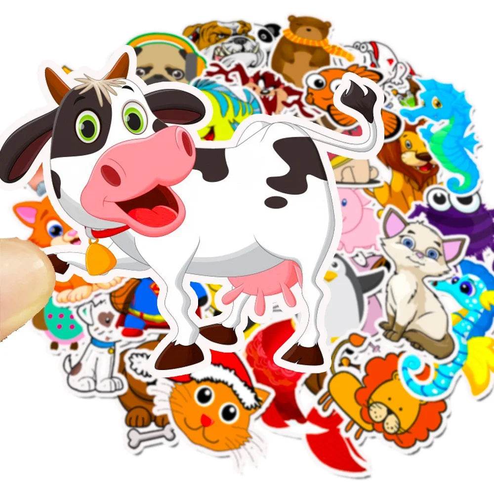 Vivid Waterproof Cartoon Animal Stickers Colorful For Teens - ToylandEU