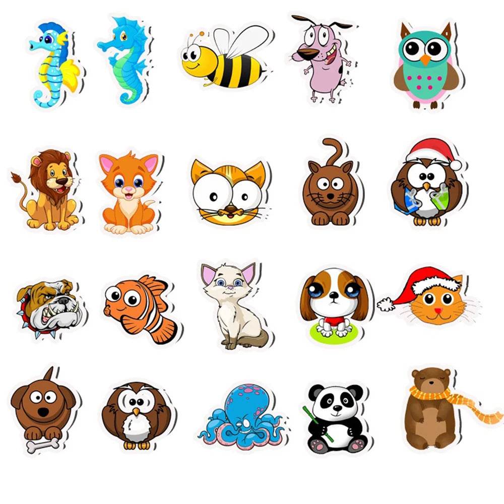 Vivid Waterproof Cartoon Animal Stickers Colorful For Teens - ToylandEU