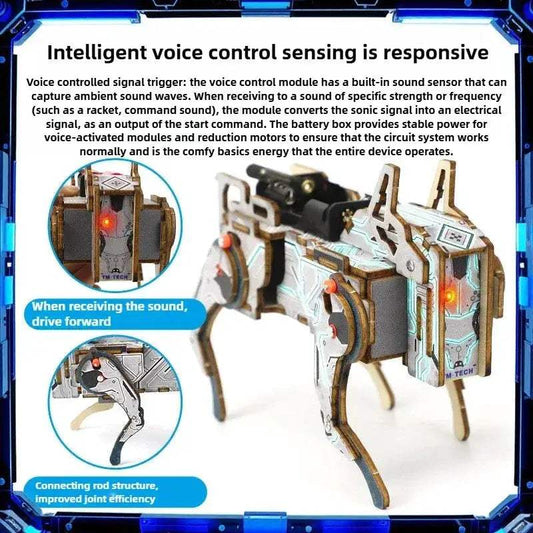  Voice Control Mechanical Dog STEM Kit Educational Toy -  ToylandEU™