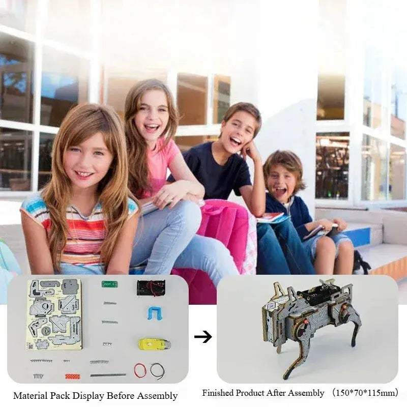 Voice Control Mechanical Dog STEM Kit For Kids Educational Toy - ToylandEU