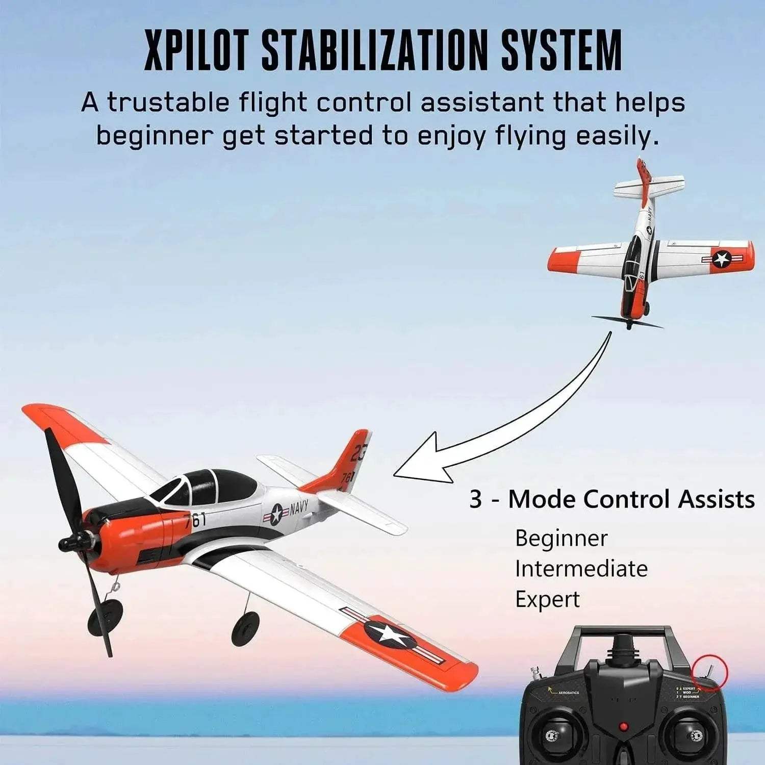 Volantex 761-9 2.4G 6-Axis Foam Aircraft T28 RC Airplane - ToylandEU