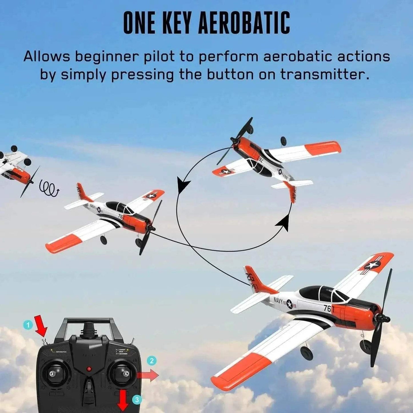 Volantex 761-9 2.4G 6-Axis Foam Aircraft T28 RC Airplane - ToylandEU